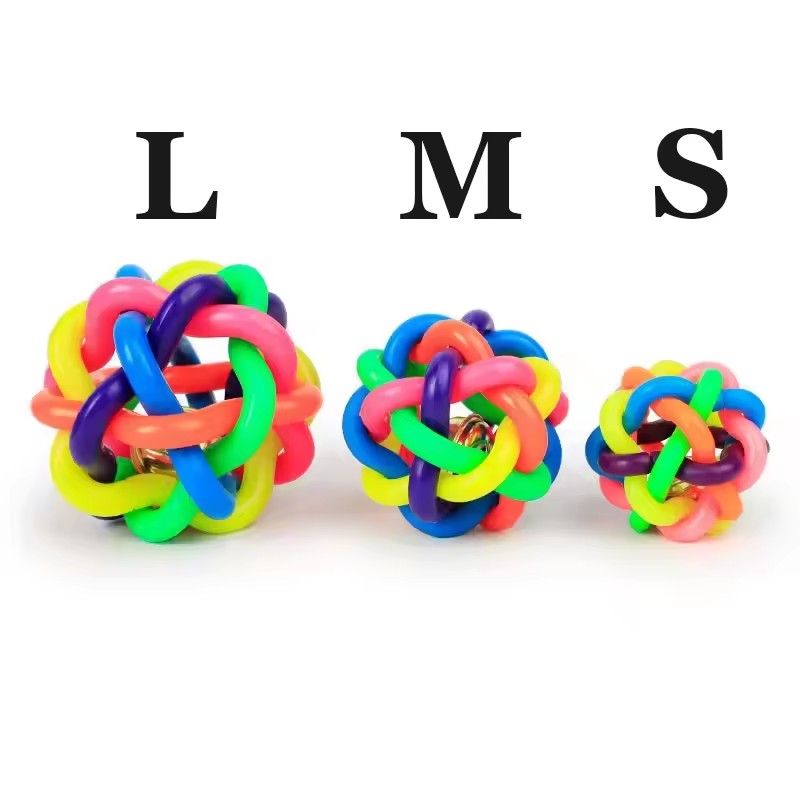 لعبة جرس ملونة منسوجة شهيرة لل - مراجعة Interactive Squeaky Plush Dog Toy وسعره
